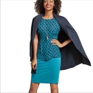 Cabi 3274 Foulard Top Pacific blue print top